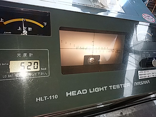 hzj73ノーマルケーブル左側ライトハイビーム無負荷時52000カンデラ
