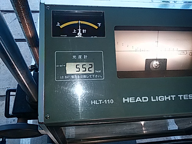 hzj73ノーマルケーブル左側ライトハイビーム無負荷時52000カンデラ