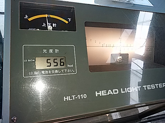 hzj73ノーマルケーブル右ライトハイビーム無負荷時55600カンデラ