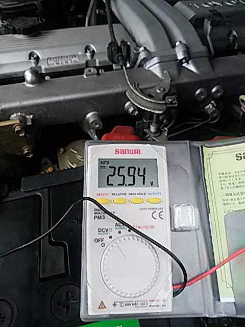 hzj73ノーマルケーブルエンジン1000回転電装品全負荷電圧